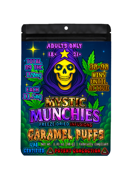 Mystic Munchies 120mg THC Caramel Puffs